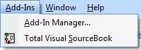 VBA/VB6 IDE Add-Ins Menu to Launch Total Visual SourceBook