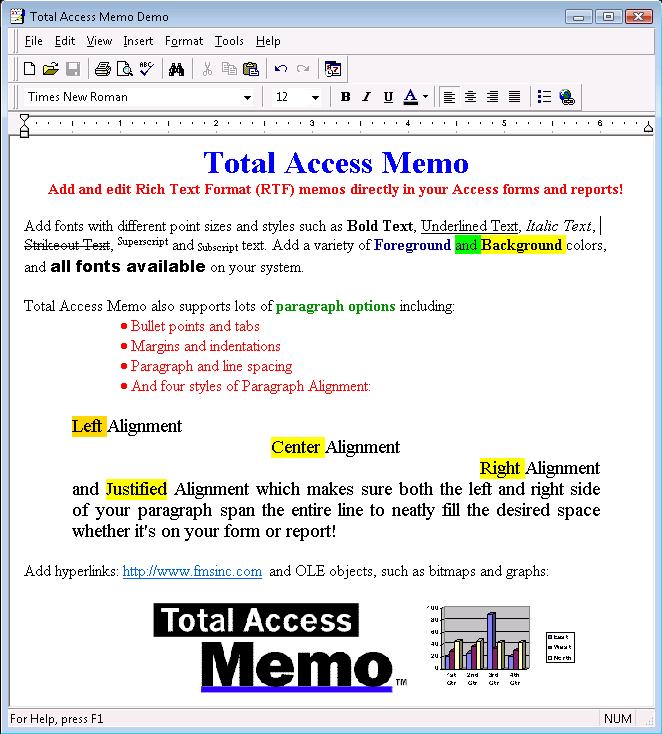 Microsoft Access Rich Text Editor