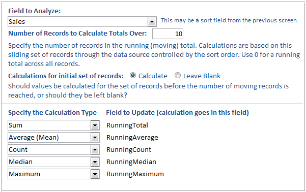 Options for generating running totals and moving averages in Microsoft Access