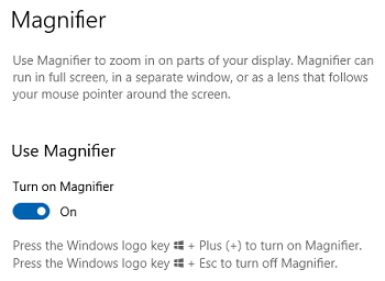 Turn on Magnifier