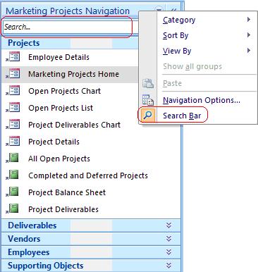 Search Bar in Microsoft Access 2007