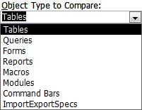 Specify an Object Type, then Select the Object Name from the Drop Down Lists