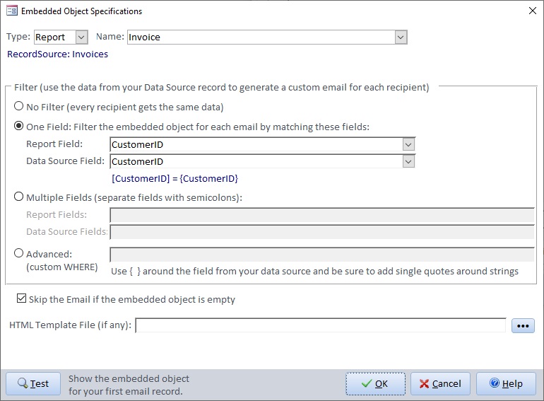 Email a Microsoft Access Report by Filtering on Customer ID
