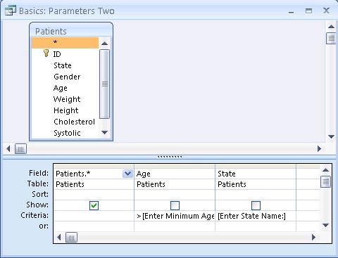 Microsoft Access Select Query Example with Two Parameters