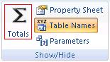 Microsoft Access Ribbon to Add Totals to Queries