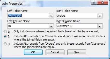 Microsoft Access Query Table Join Properties Dialog