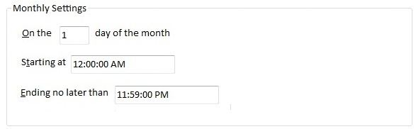 Monthly Schedules