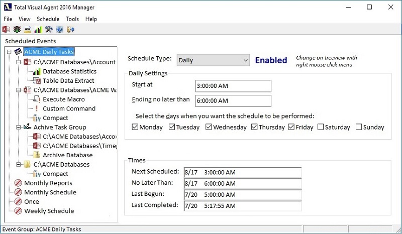 Microsoft Access Database Compact Repair Maintenance And Scheduling Total Visual Agent